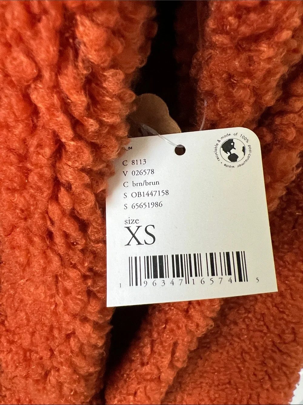 NWT Free People Women's This and That Sherpa Cardi Sherpa Jacket in Rust Size XS